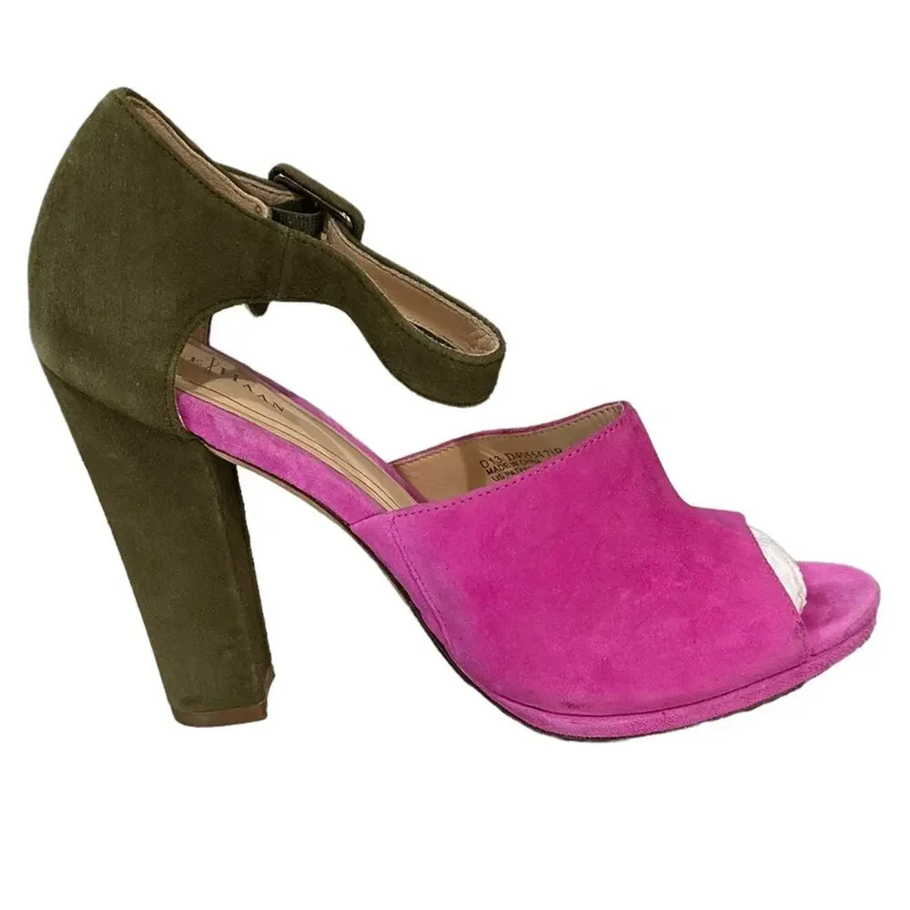 Cole Haan pink pixie suede‎ uppers special sole pink and olive green size 7.5 B - Picture 2 of 10